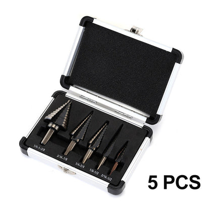 Pagoda-shaped Drill Bits Set with Aluminum Storage Case